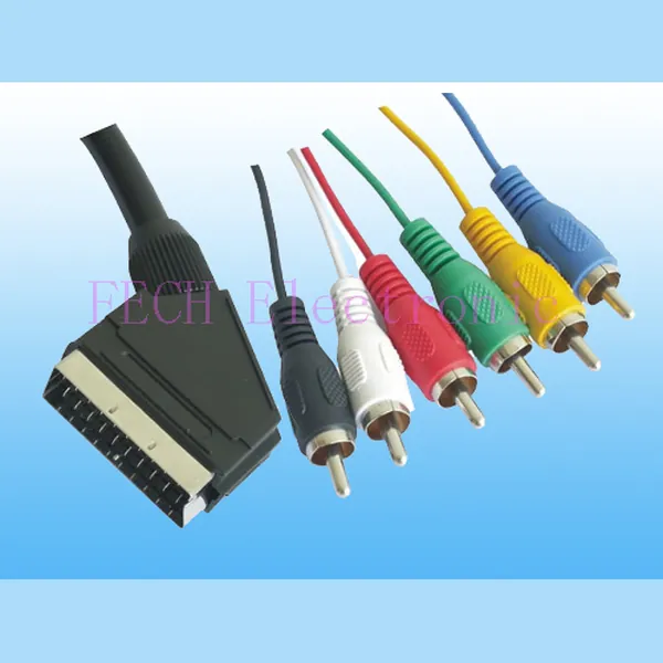 Scart 21P M TO 6*RCA M - FECH FOSR61