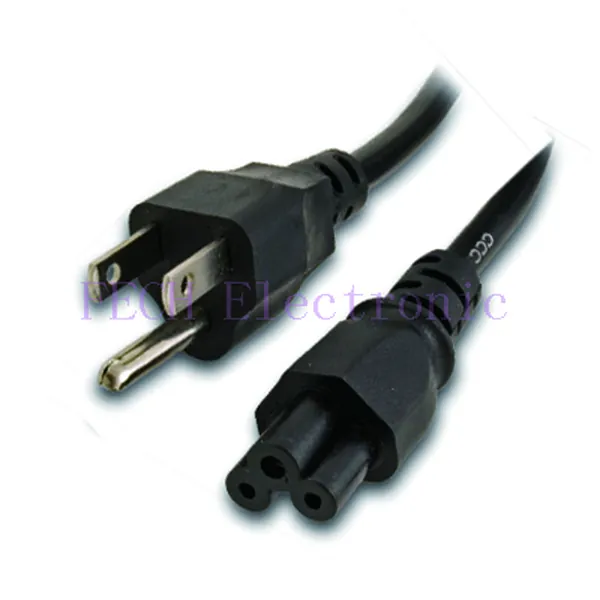 POWER CORD W/PC, US MAINS PLUG TO C5 "MICKEY MOUSE" SOCKET CABLE - FECH FPAC13