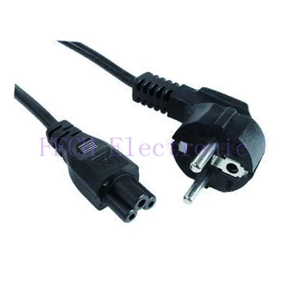 POWER CORD W/PC, EUROPEAN MAINS PLUG TO C5 "MICKEY MOUSE" SOCKET CABLE - FECH FPAC53