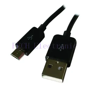 USB 2.0 Certified Type A Male to Micro-B 5-Pin Cable, 24/28AWG, Gold