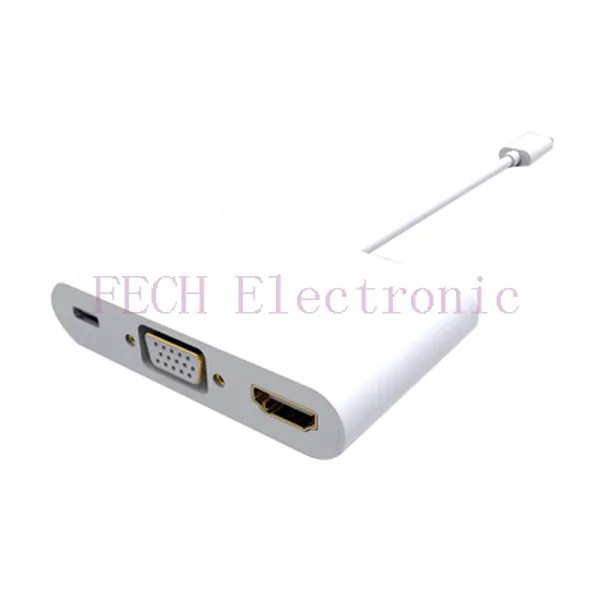 USB3.1 Type C to VGA + USB3.0 + USB3.1 TYPE C - FECH FUCHV1