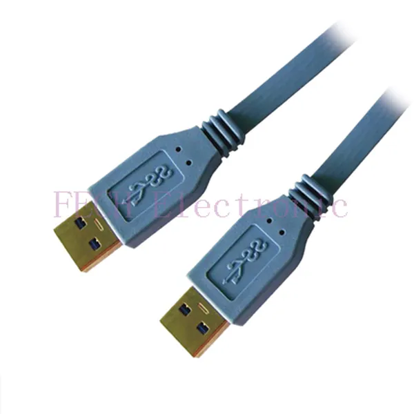 USB3.0 AM TO AM Super Slim Flat Cable 32# OD:2.0*7.0mm - FECH FUF301