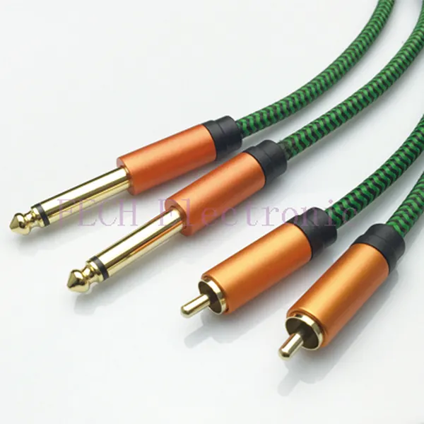 2*6.35MM MONO (1/4" ) Male to 2*RCA Male - FECH FV1164