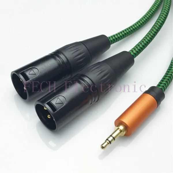 V2*XLR 3P Male to 3.5mm TRS Stereo Male Microphone Cable - FECH FV1373