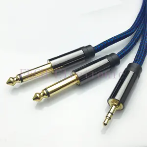 3.5mm Stereo Plug (Male) to 2*6.35mm(1/4") Mono Plug(Male)