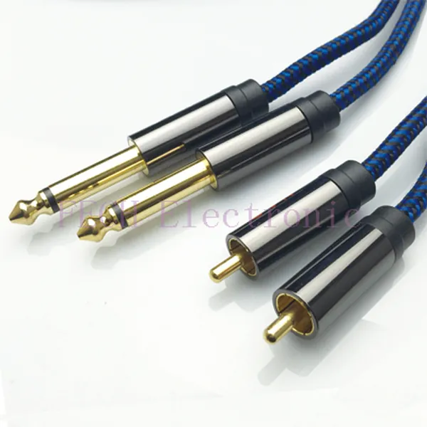 FV2164 2*6.35MM MONO (1/4" ) Male to 2*RCA Male - FECH FV2664