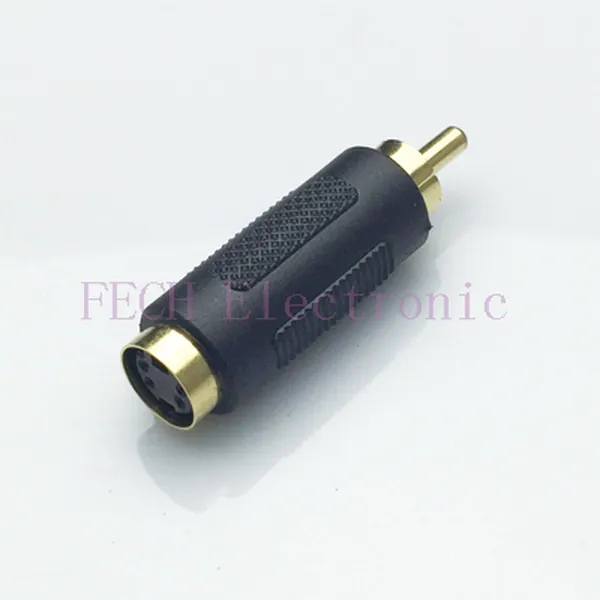 S-Video Female to RCA/Composite Video Male Adaptor(MD4P Female to RCA Male) - FECH FVAD41