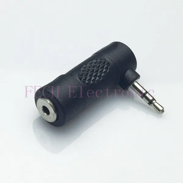 2.5mm Right Angle Adapter, Male/Female Stereo (3 connector) - FECH FVAR32