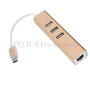 USB Type C to Gigabit Ethernet Adapter (LAN1000) + 3 port USB3.0 Hub