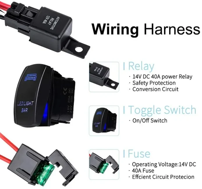 Rocker Switch Wiring Loom For Trucks ATV And Trailers - Garfour view 4