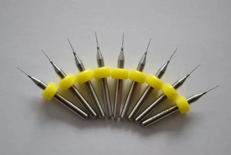 Set of PCB drill bits in mixed diameters