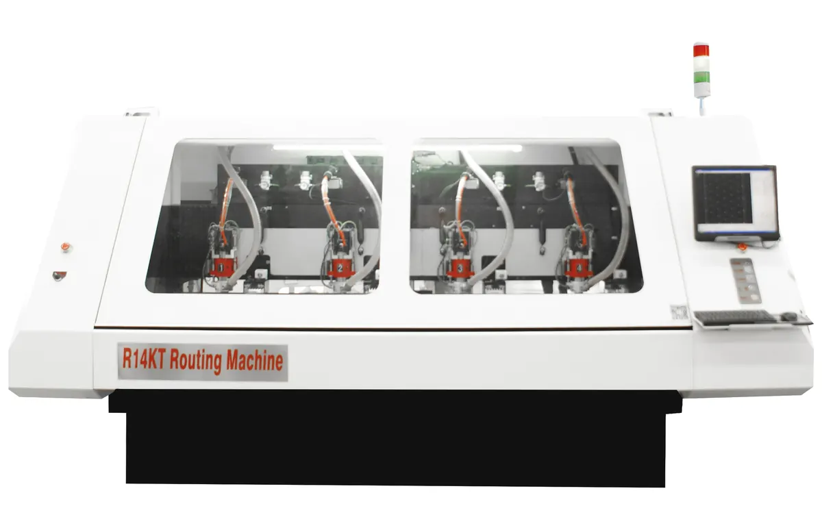 R14K four head PCB routing machine with enlarged work table
