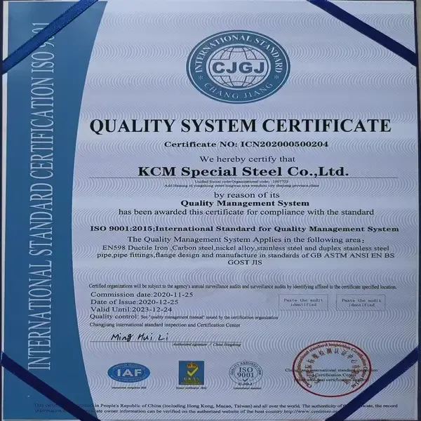 ISO 9001-2015 Certified Manufacturer/Supplier Of Nickel Alloy, Duplex Stainless Steel Pipe/Tube/Pipe Fittings/Flange, Stainless Steel Pipe/Tubing/Pipe Fittings/Flanges in China.