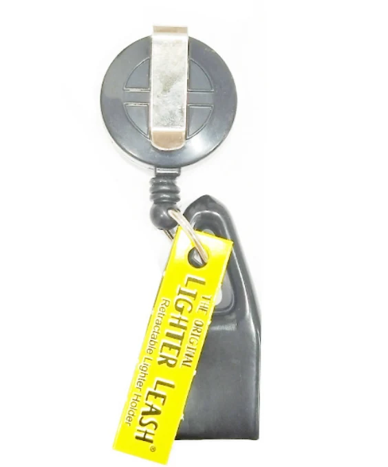 Close-up of the snap stud and cord end on the LIGHTER LEASH holder