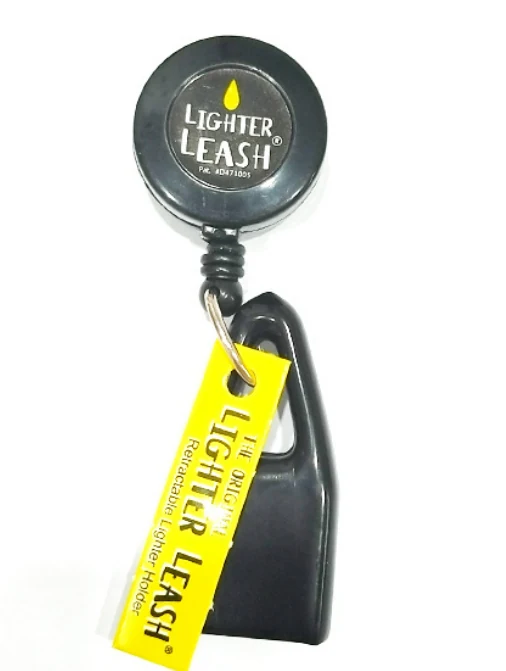 Side view of the plastic housing with the fixed clip and retracting cord