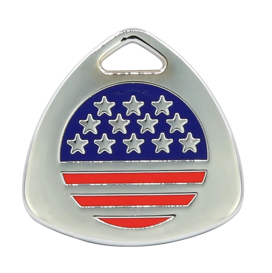Pet ID tag with football logo and dog name on the front