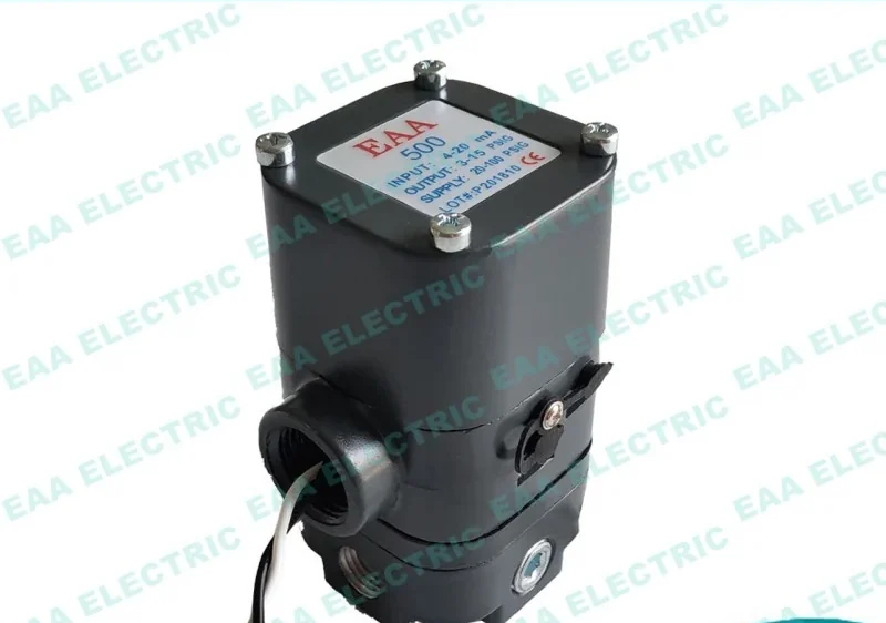 500X electro pneumatic transducer front view showing housing and adjustment points