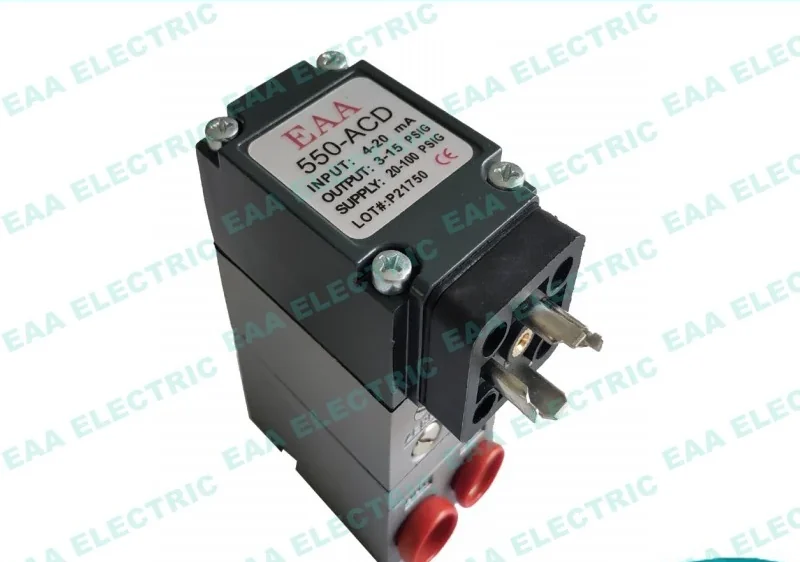 550X electro pneumatic transducer front view showing compact die-cast housing