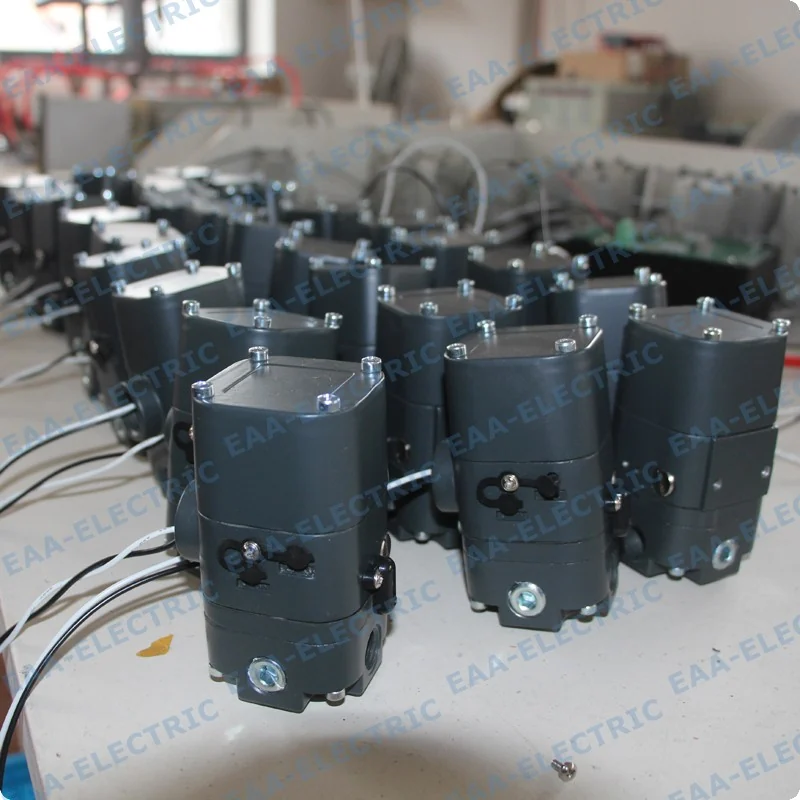 Electro pneumatic transducers packed in trays ready for shipment at EAA Electric