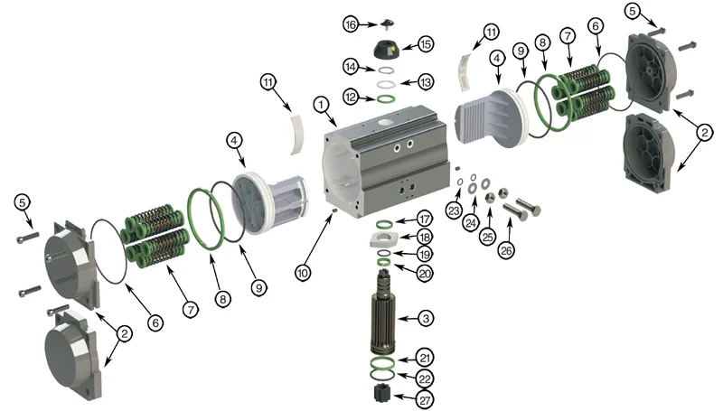 Pneumatic Valve Actuator reference drawing