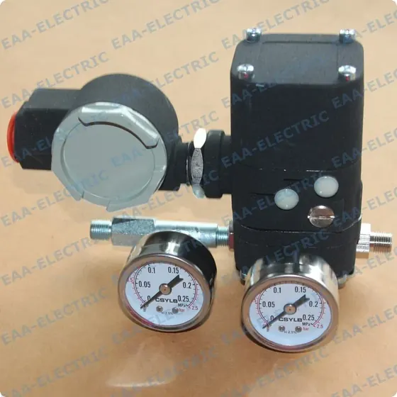 EPC1000 electro pneumatic transducer side view showing external adjustment screws