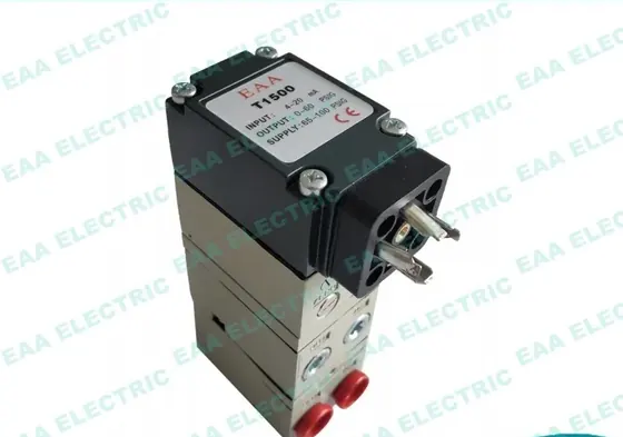 T1500 electro pneumatic transducer showing housing and connection ports