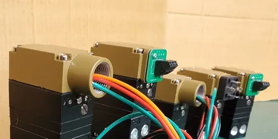 TD7800 transducer side view with the damping adjustment knob and mounting holes