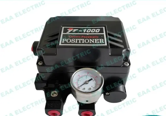 YT1000L black electro pneumatic valve positioner front angle view