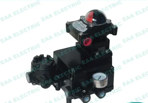 YT1000R+210 electro pneumatic valve positioner mounted on a quarter turn rotary valve actuator