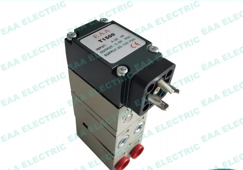 T1500 electro pneumatic transducer showing housing and connection ports