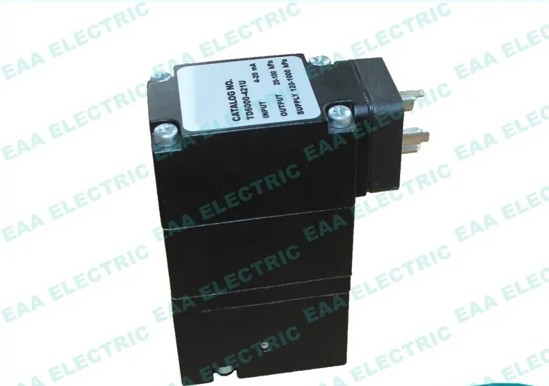T6000 series electro pneumatic transducer front view showing housing and calibration ports