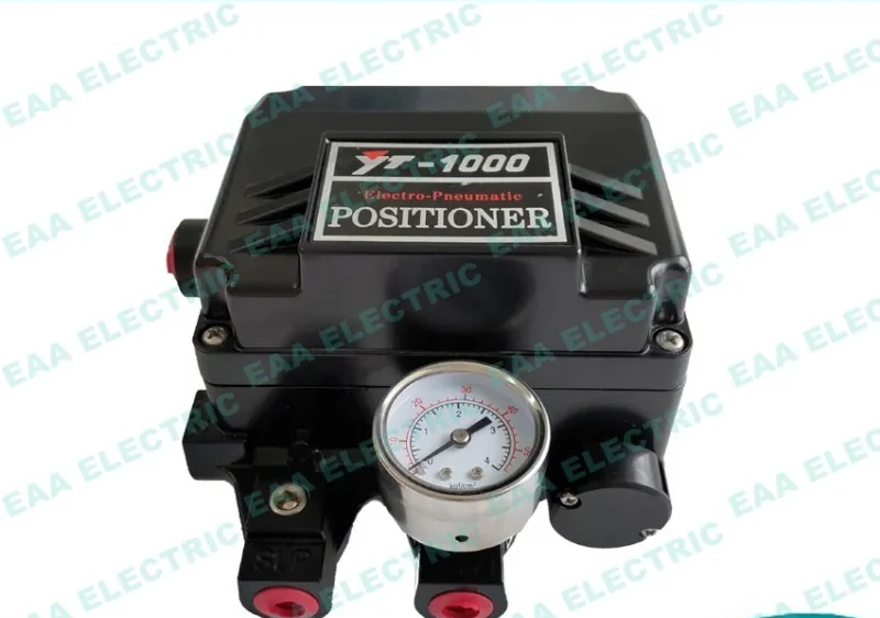 YT1000L black electro pneumatic valve positioner front angle view