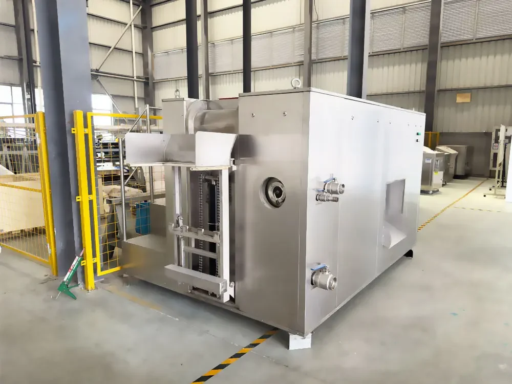 Stainless steel Creeks composting machine on the assembly floor of the Suzhou plant