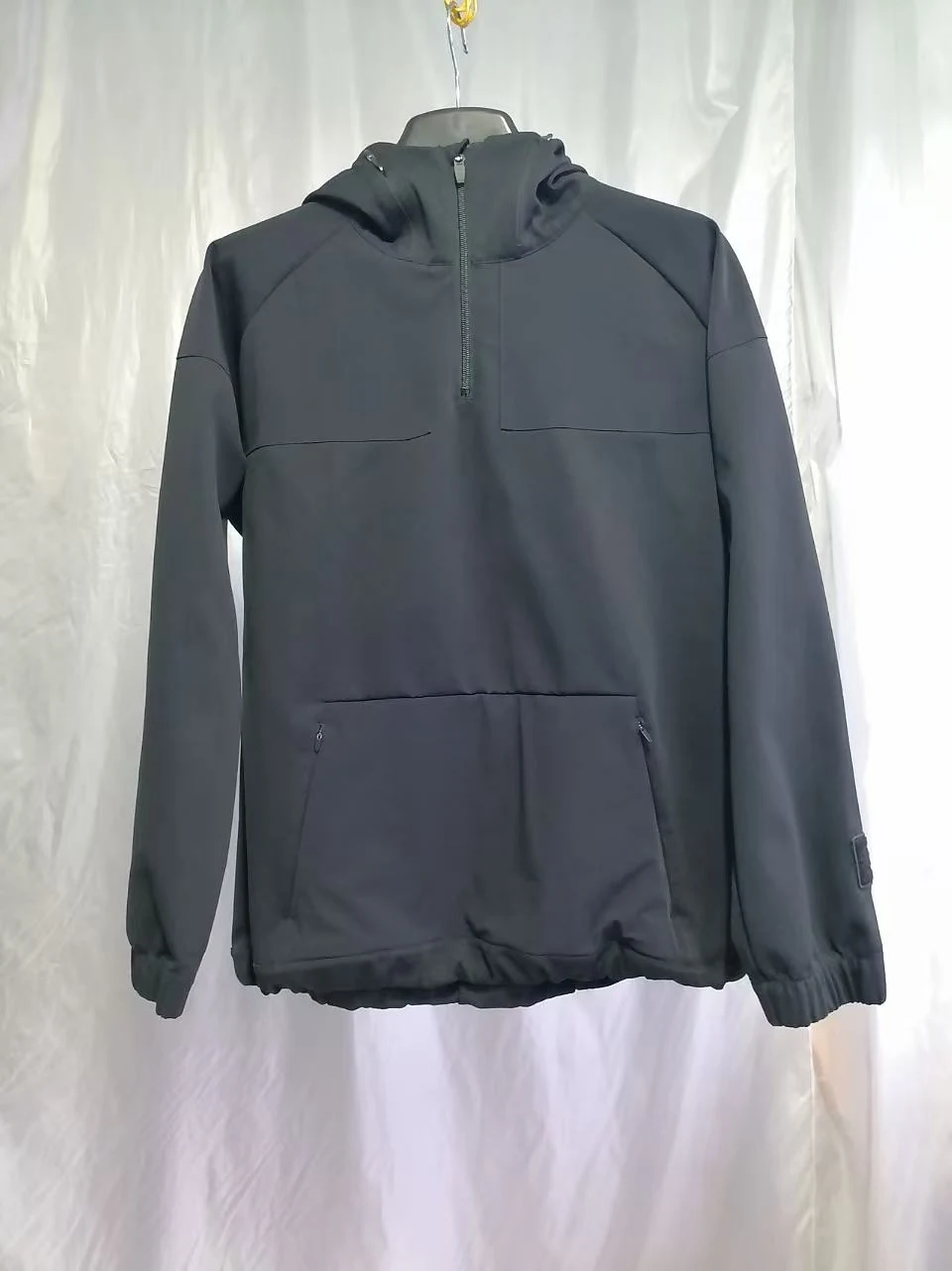 YD4001 dark grey half zip softshell pullover with stand collar