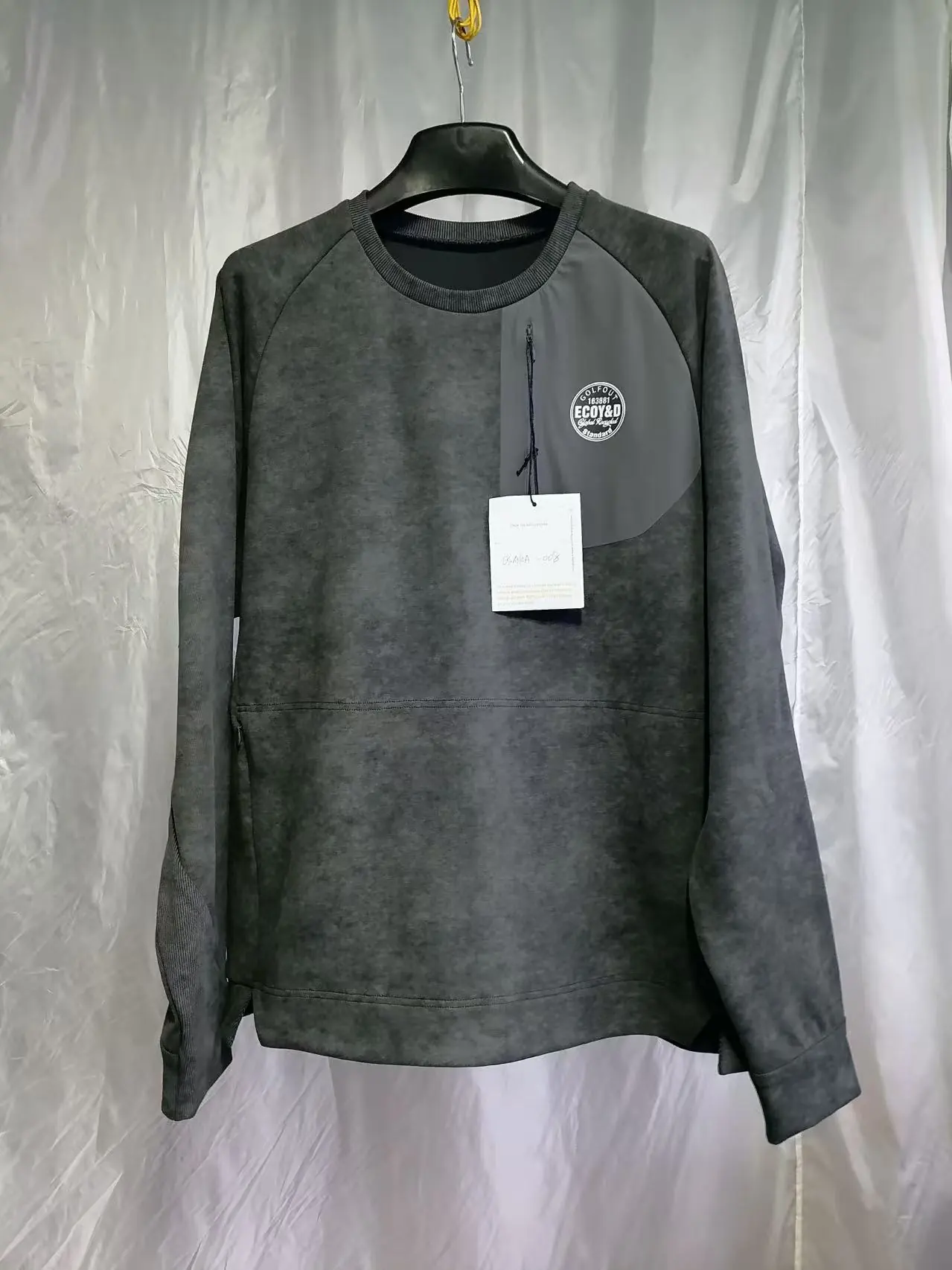 YD4002 dark grey raglan fleece sweatshirt with brushed body panel