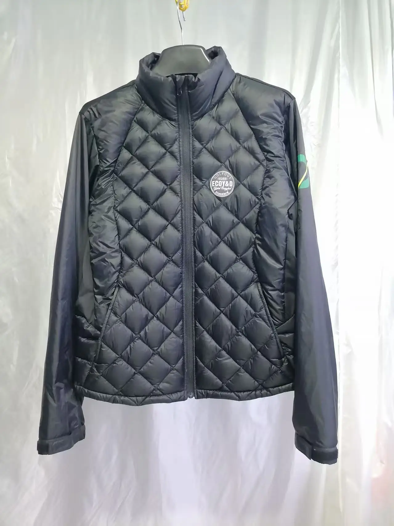 YD4005 grey quilted insulated jacket with stand collar
