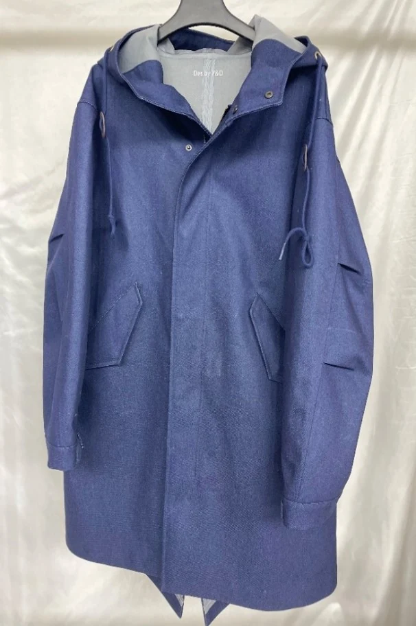 YD-705-1 waterproof denim coat with black reflective centre back seam