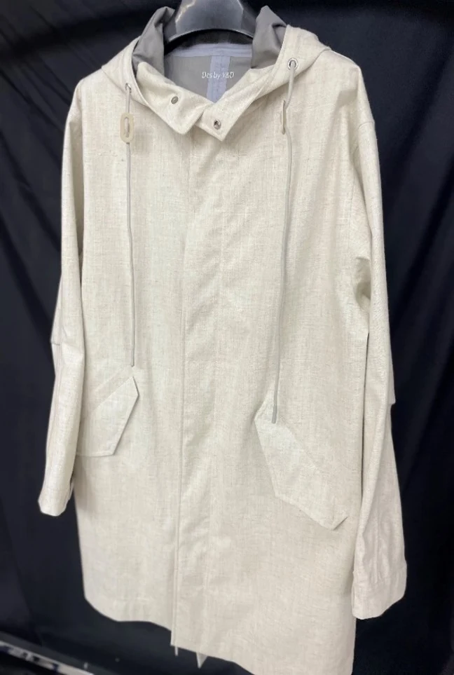YD-705-2 waterproof linen coat with 55% linen and 45% royan shell