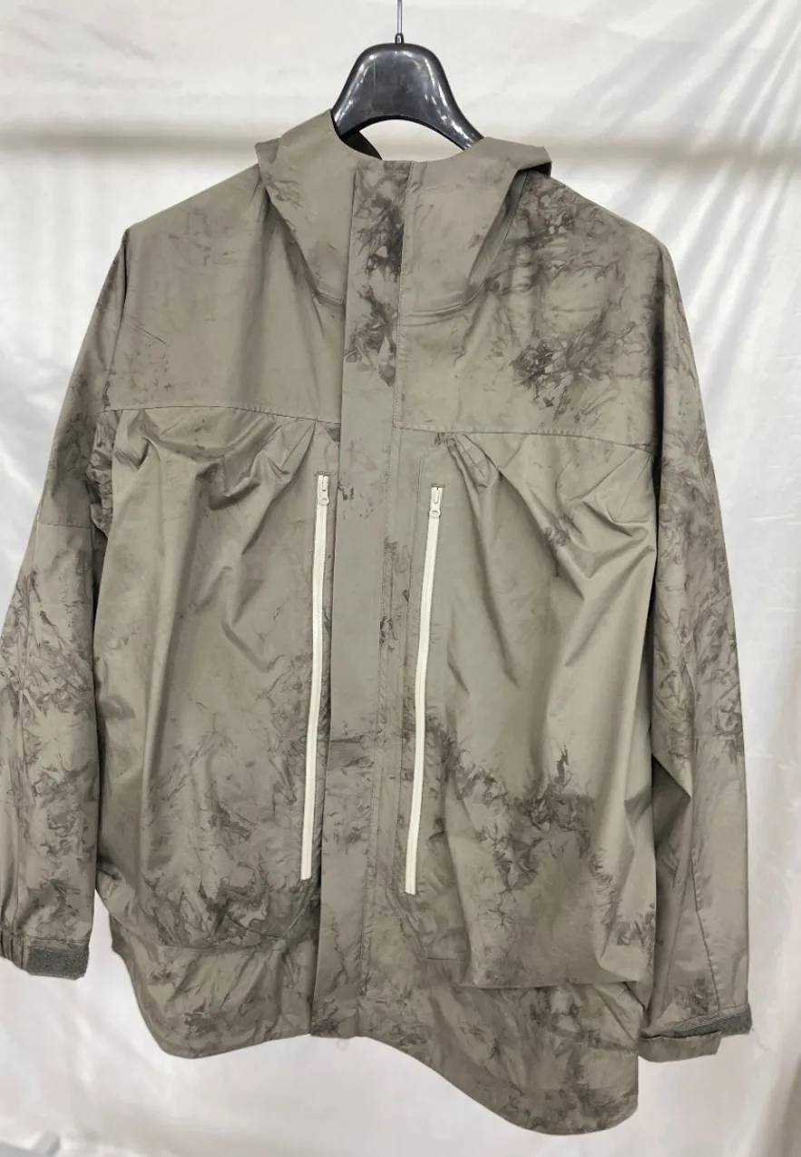 YD-708-1 jacket front view showing tie-dye pattern and waterproof construction