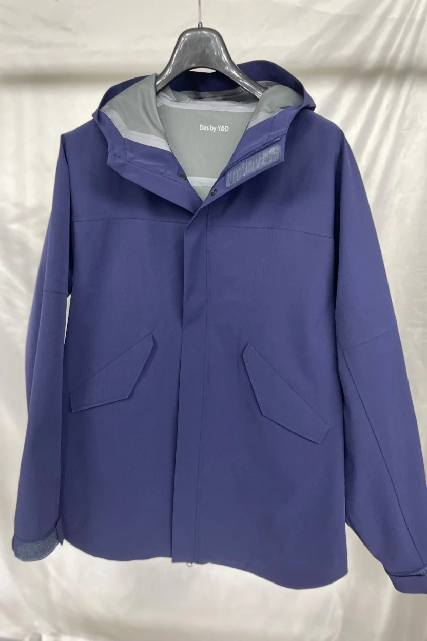 YD-708-2 3L waterproof jacket in front view with denim bag