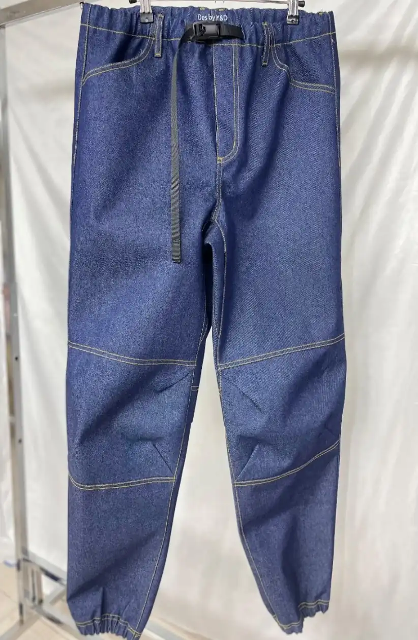 YD-726 waterproof jeans with 100% cotton shell and printed inner fabric