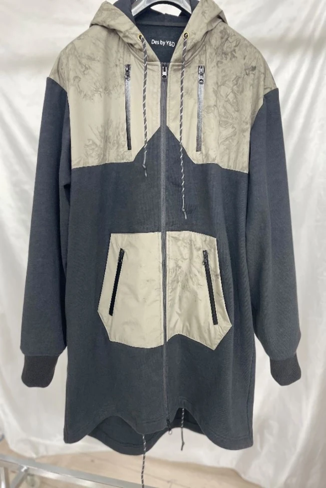 YD-833 waterproof knit sweater with tie-dye pattern and cotton shell