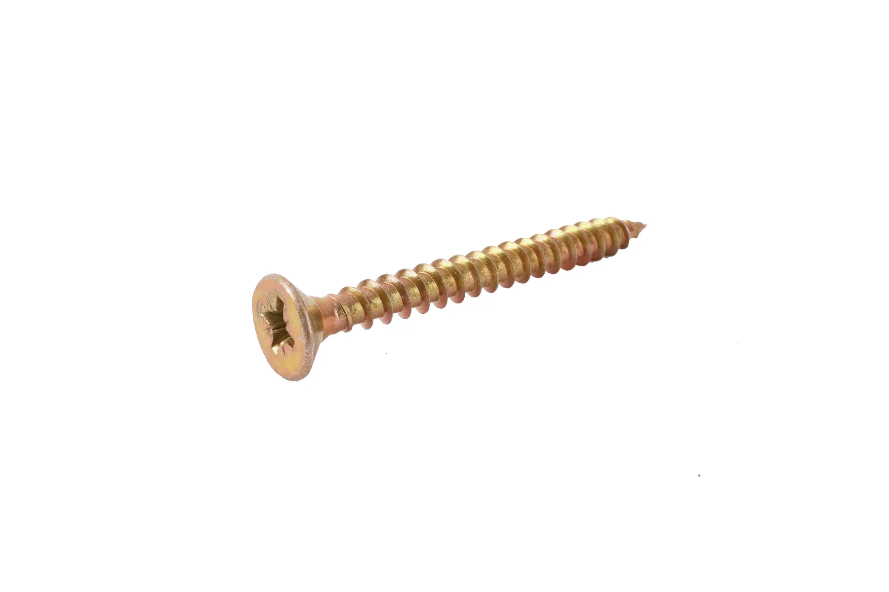 Yellow zinc plated double countersunk head chipboard screw