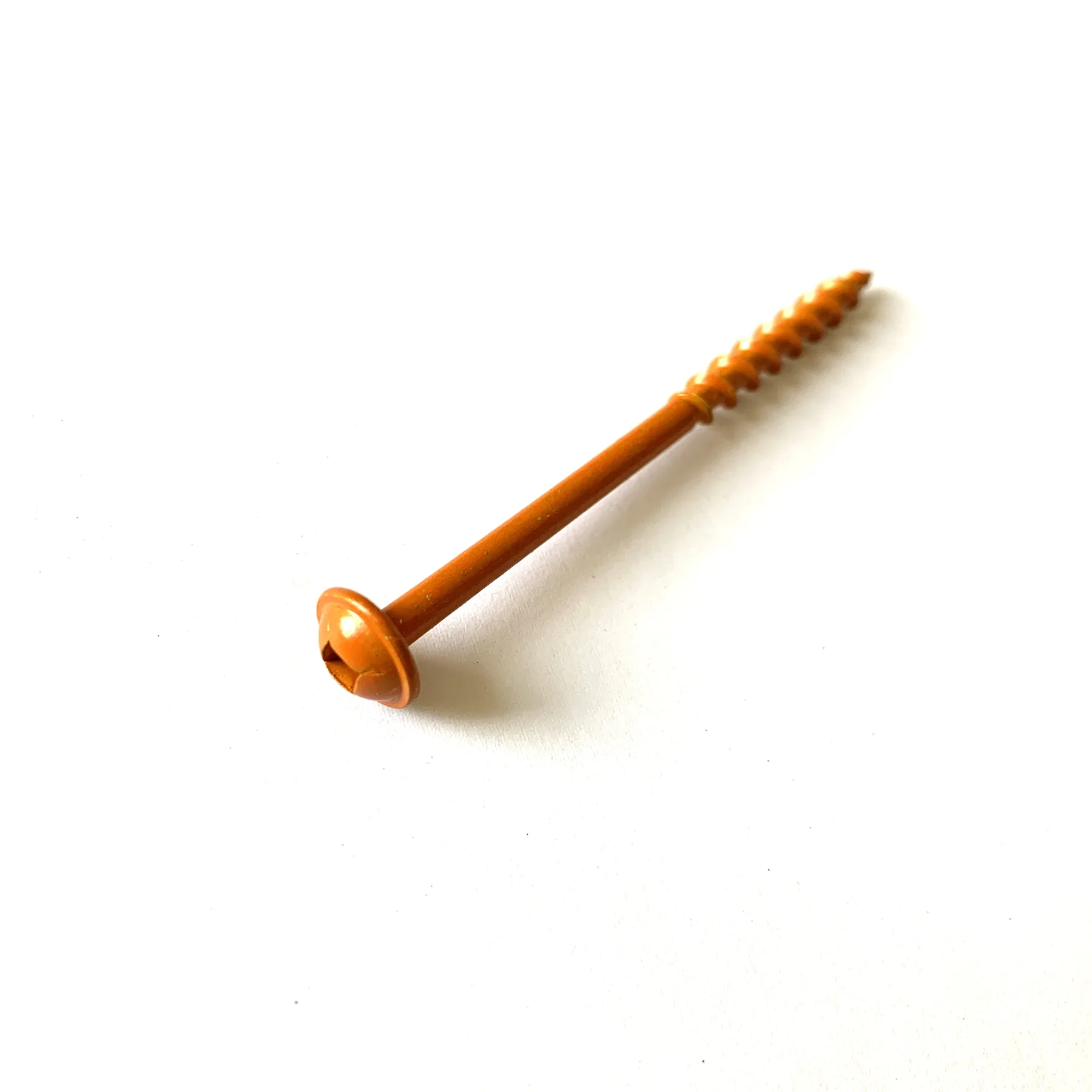 Copper coated square drive chipboard screw with a countersunk head