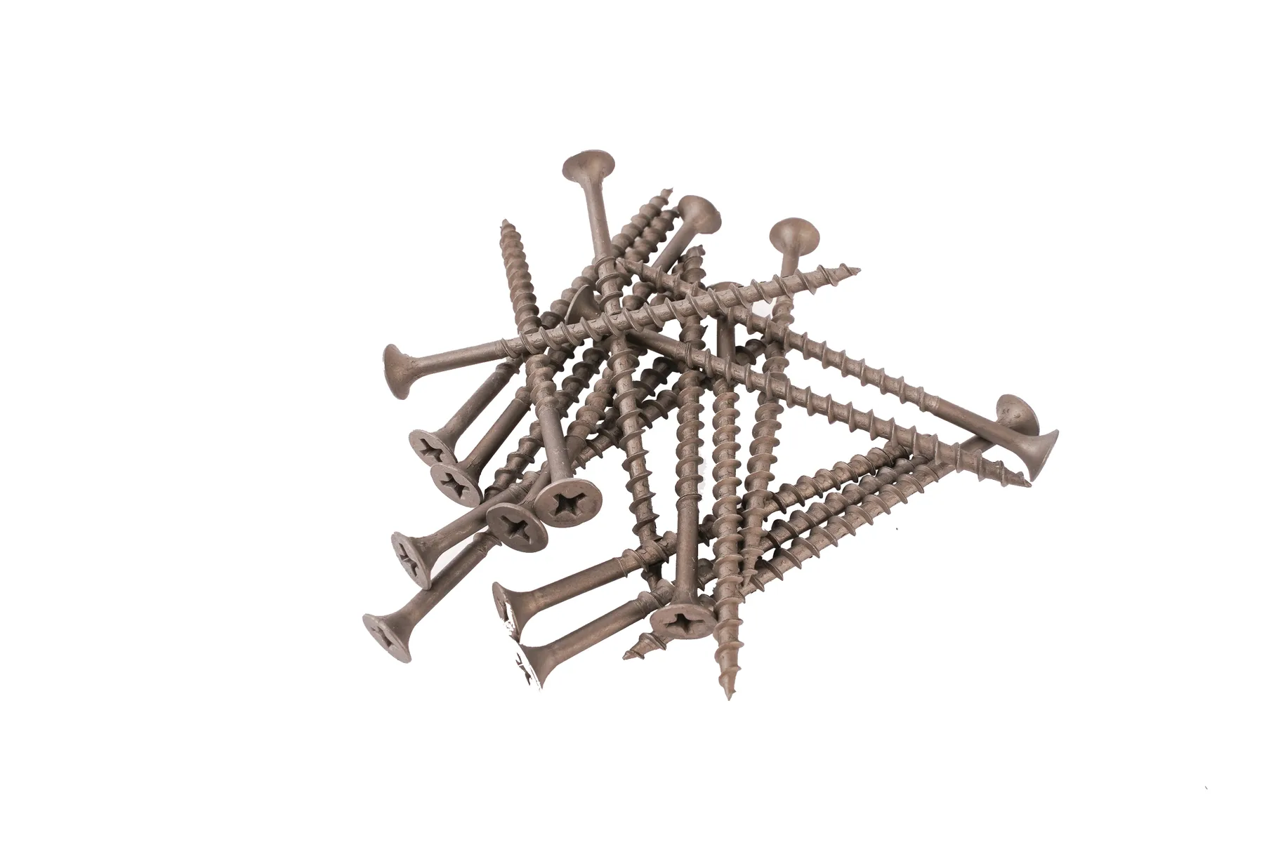 Grey phosphate fine thread drywall screws with bugle Phillips heads