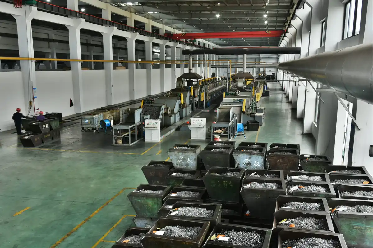 Heat treatment line equipment inside the Ehons factory