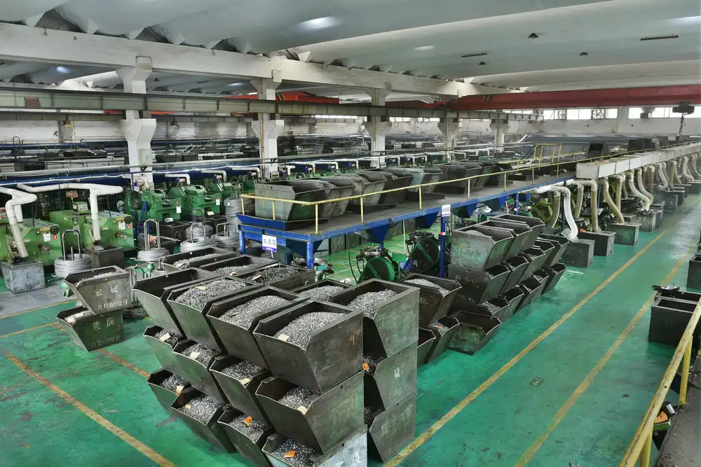 Rows of cold heading machines in the Ehons production workshop