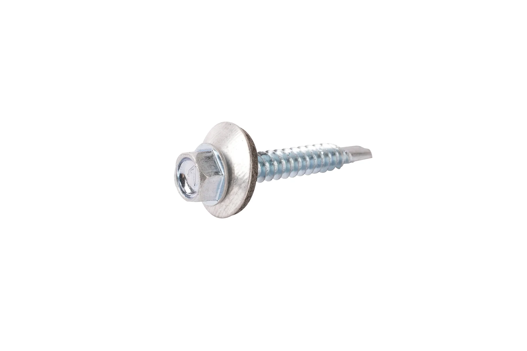 Hex washer head self-drilling screw with a bonded EPDM sealing washer