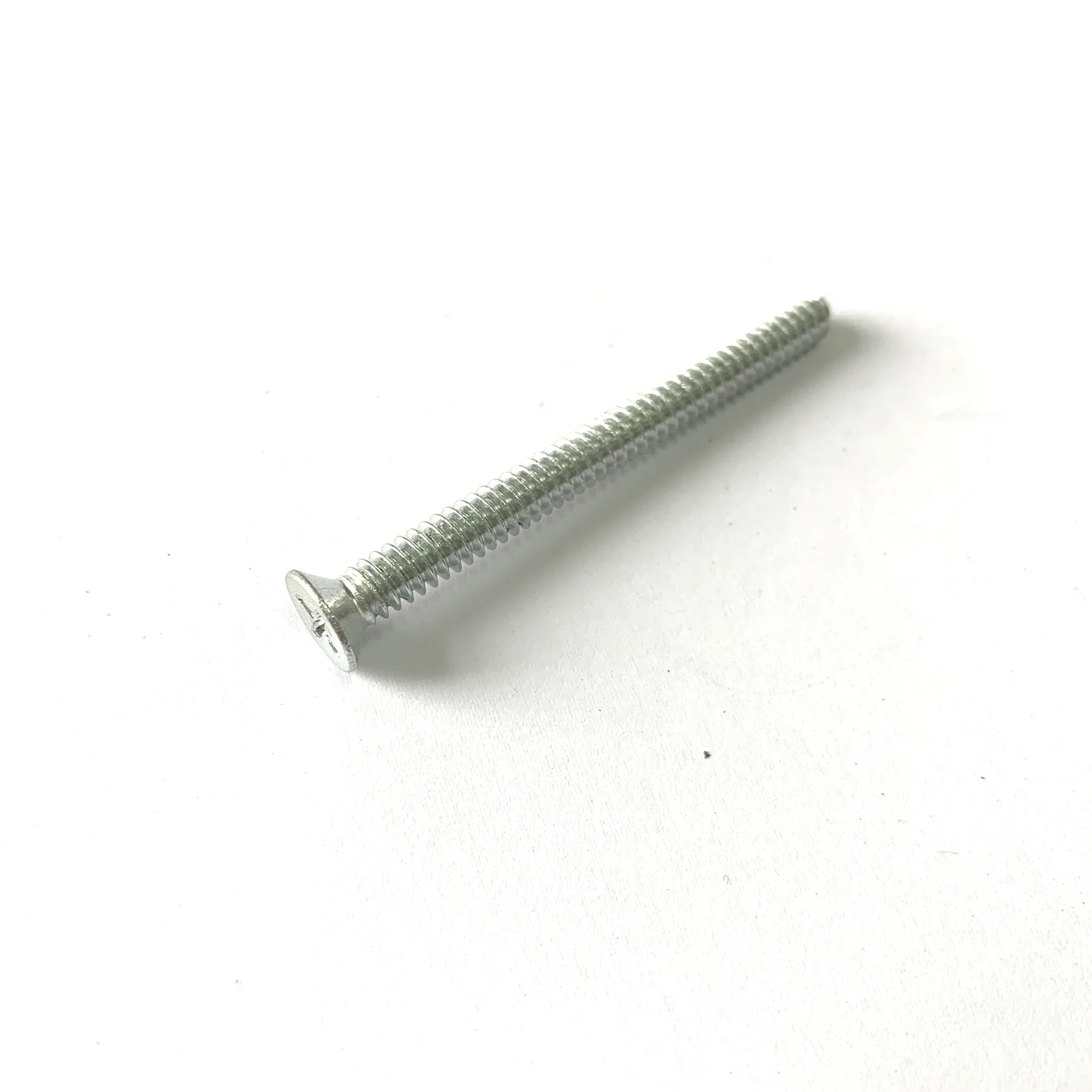 Single zinc plated machine screw with a pan head