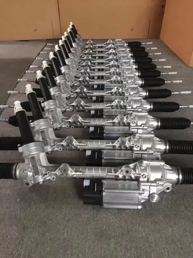 Electric steering racks grouped by part number before final checks